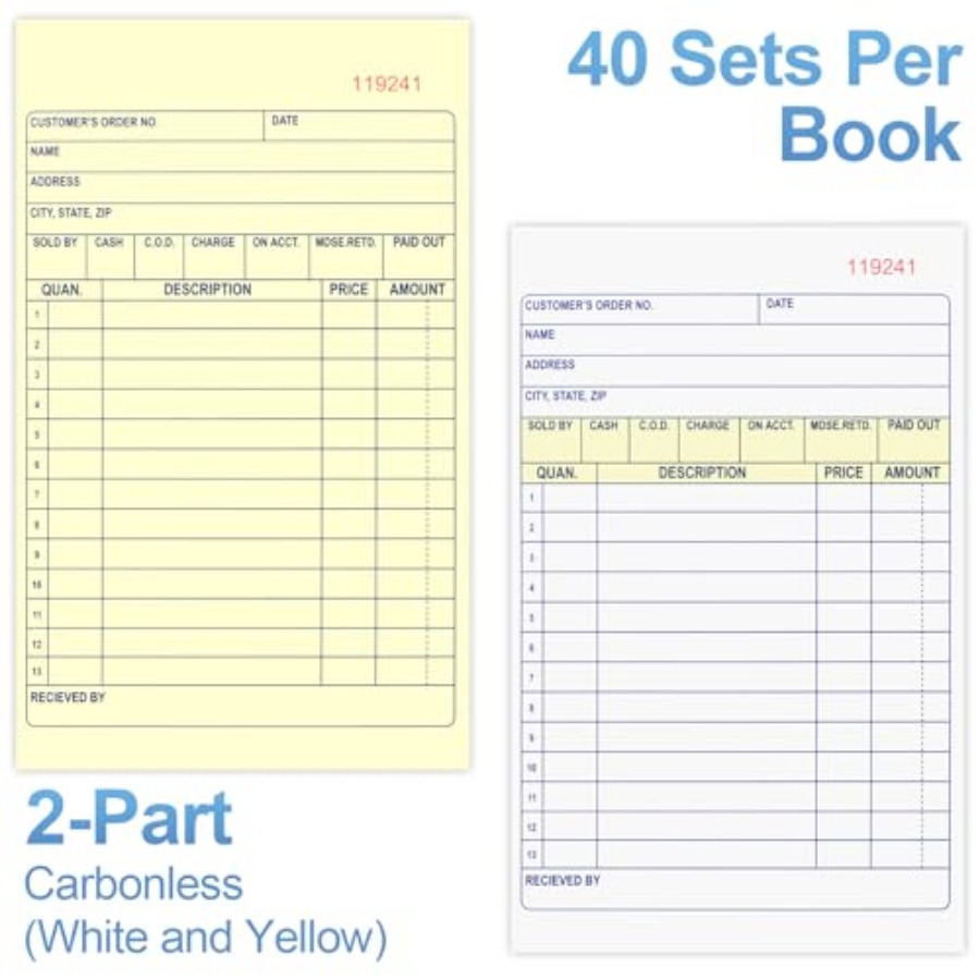 4 Pack Sales Order Book, 4.17i - Carbon Copy Book recension och pris