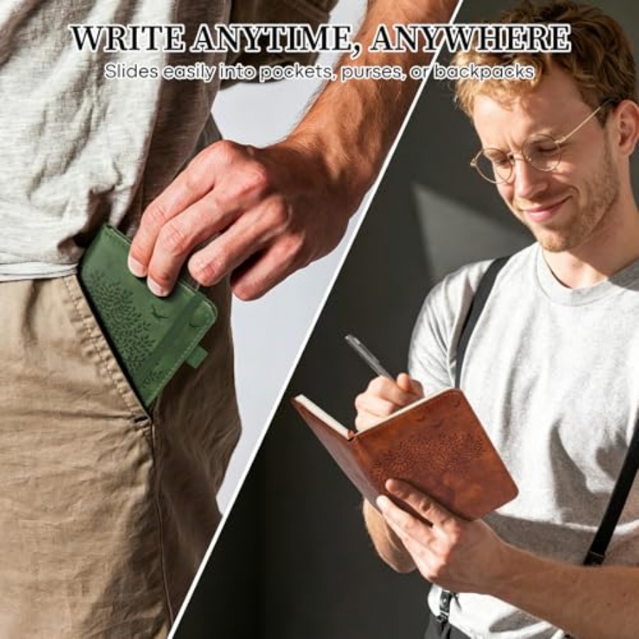 A6 Pocket Notebook Lined Journ - Journal Leather Hardcover recension och pris