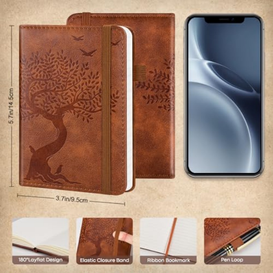 A6 Pocket Notebook Lined Journ - Journal Leather Hardcover recension och pris