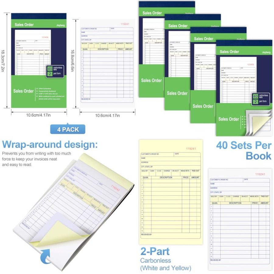 4 Pack Sales Order Book, 4.17i - Carbon Copy Book recension och pris