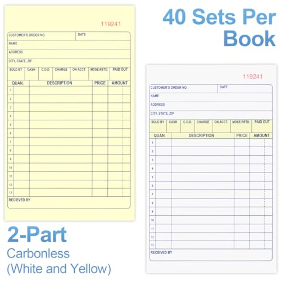 4 Pack Sales Order Book, 4.17i - Carbon Copy Book recension och pris
