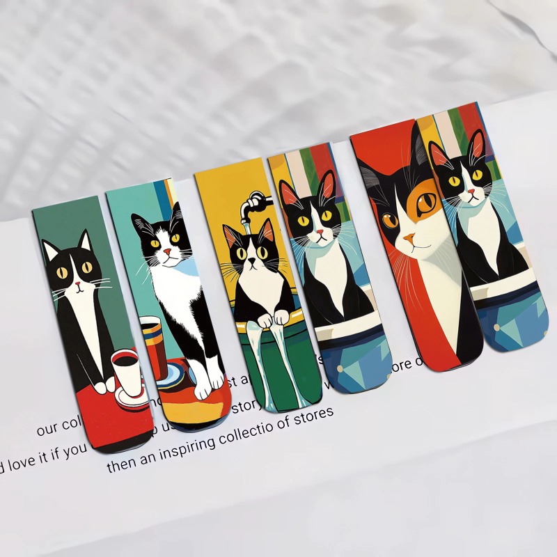 5PCS Simple And Fun Cat Magnet - Bookmark Magnetic Clip recension och pris