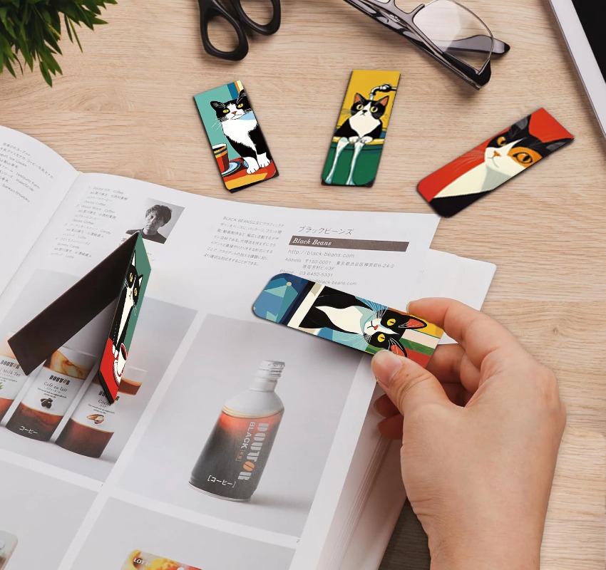 5PCS Simple And Fun Cat Magnet - Bookmark Magnetic Clip recension och pris