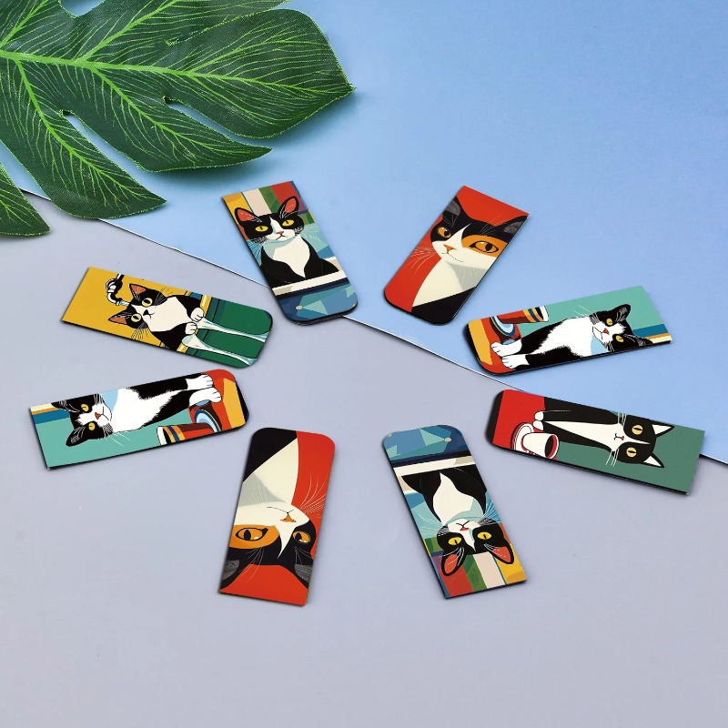 5PCS Simple And Fun Cat Magnet - Bookmark Magnetic Clip recension och pris