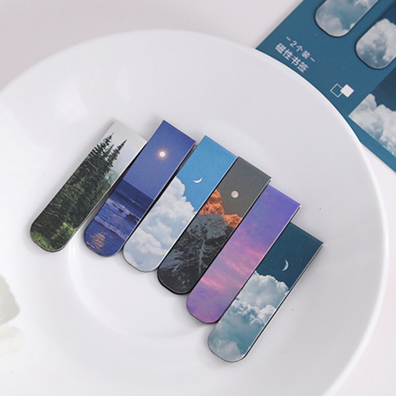 2Pcs Landscape Themed Magnetic - Bookmark Magnetic Clip recension och pris