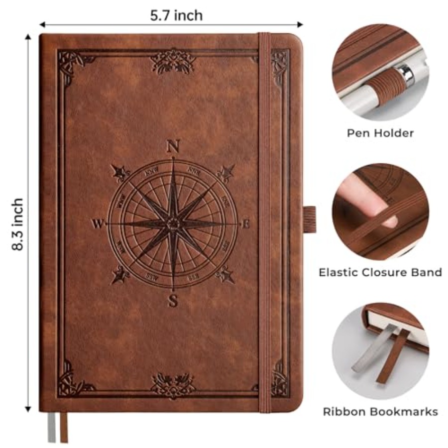 Blank Journal Notebook, 192 Pa - Journal Leather Hardcover recension och pris