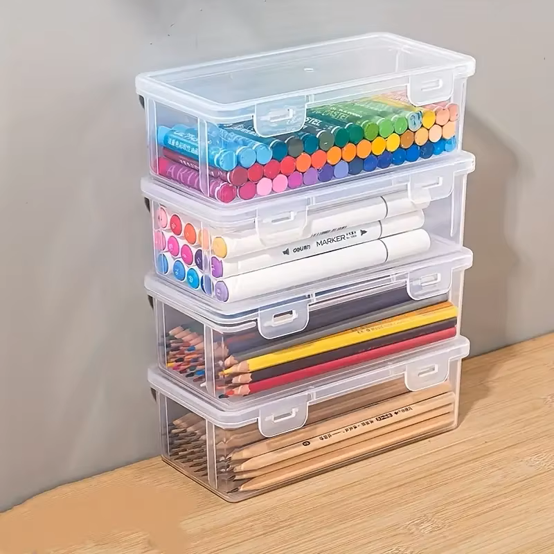 4 large transparent PP storage - Stationery Office Supply Store recension och pris