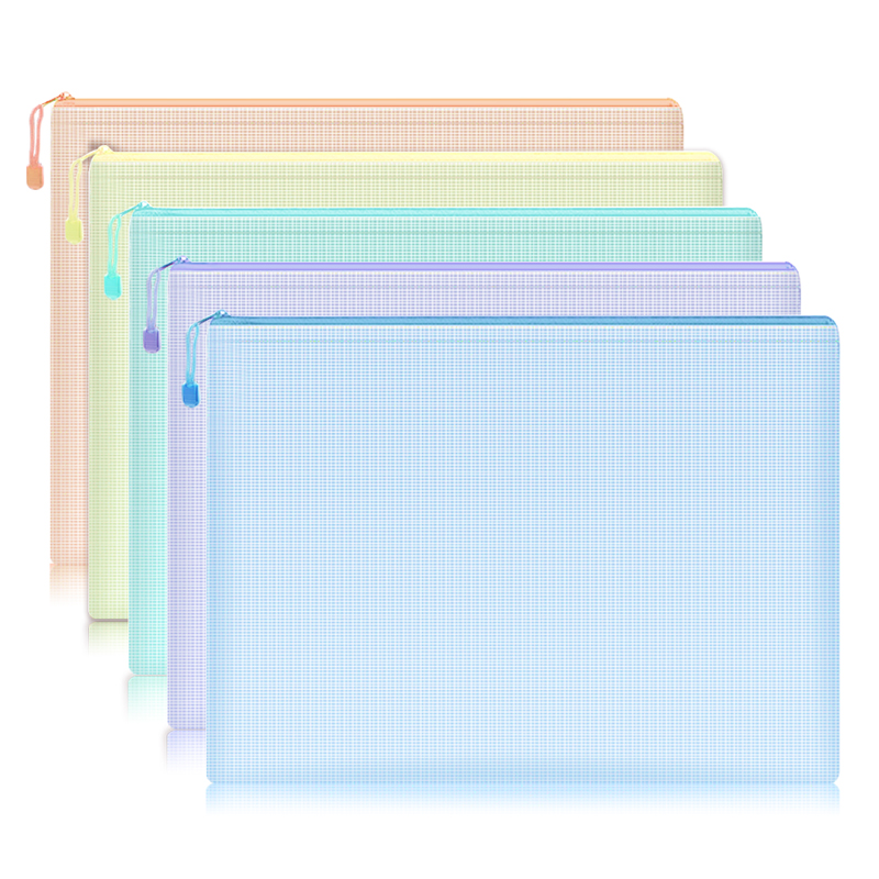 5pcs Mesh Zipper Pouch Documen - Portfolio Folder Zip recension och pris
