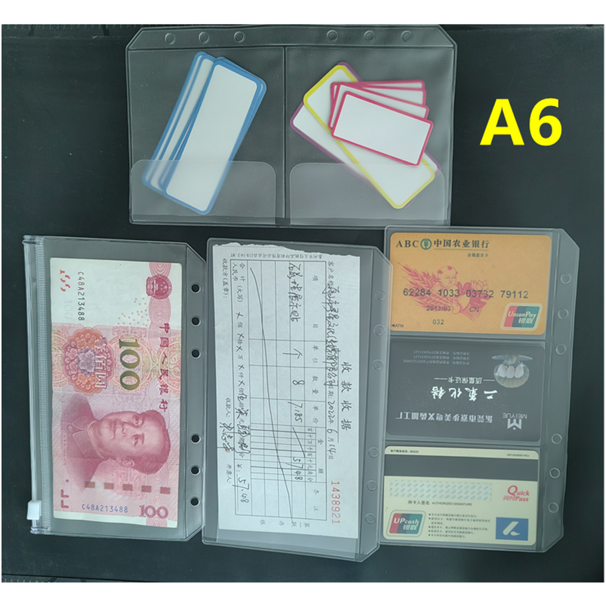 A6 Binder Pockets 6 Holes Cash - Portfolio Folder Zip recension och pris