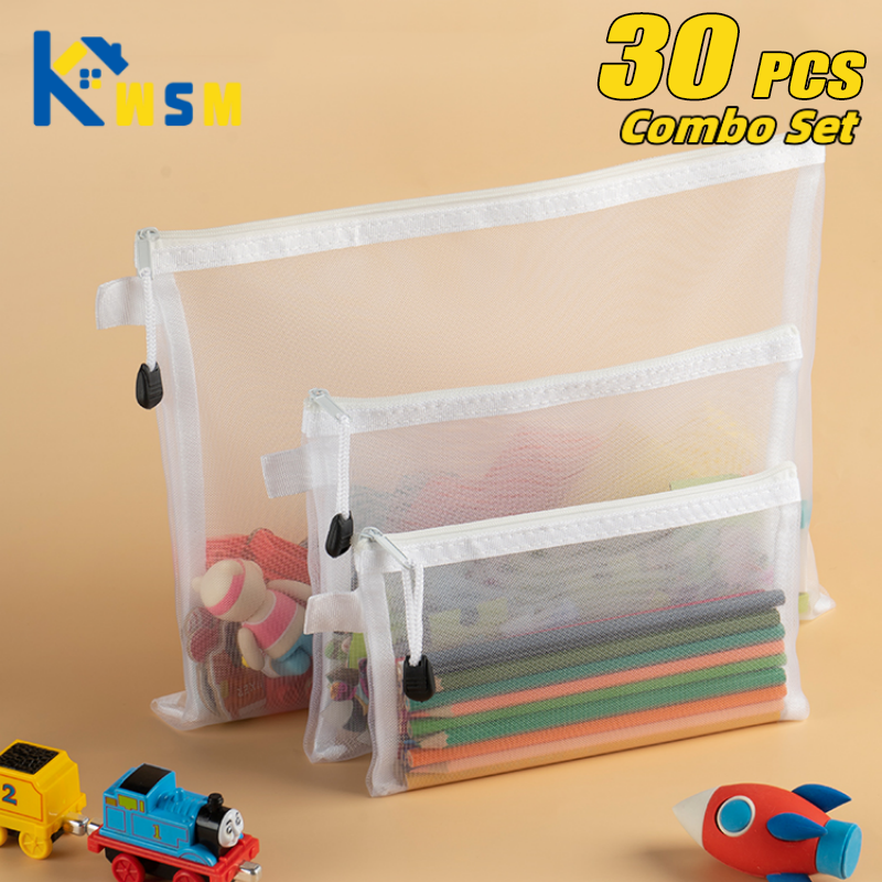 1-30 PCS Mesh Zipper File Bag  - Portfolio Folder Zip recension och pris