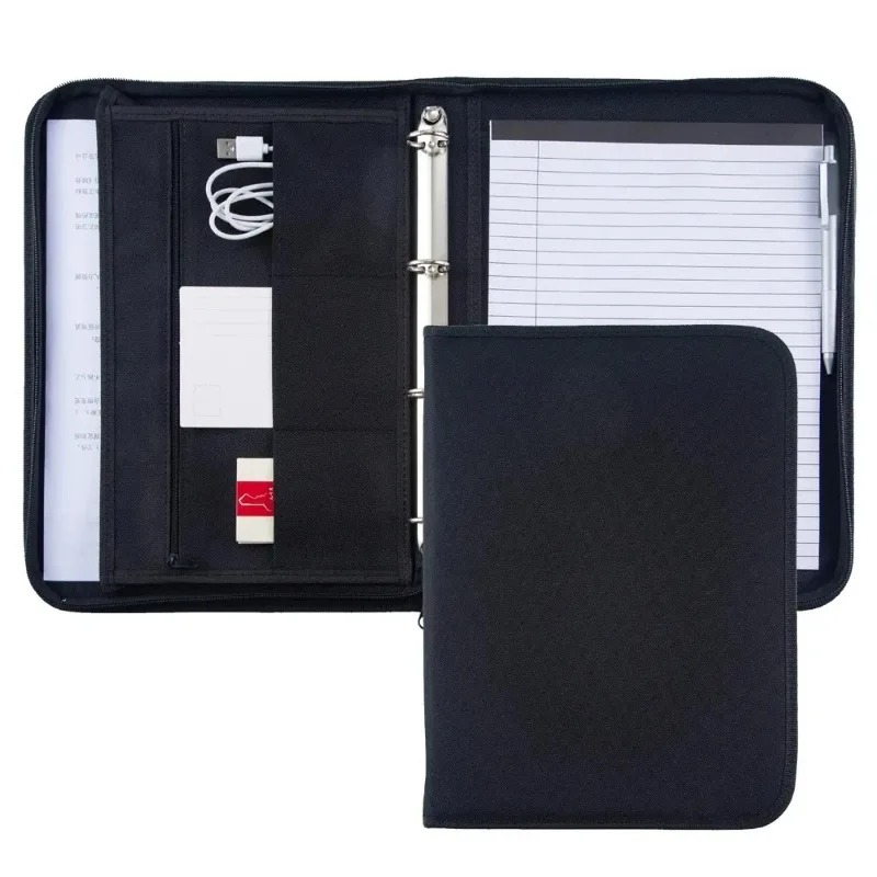 Large Black Business Portfolio - Portfolio Folder Zip recension och pris