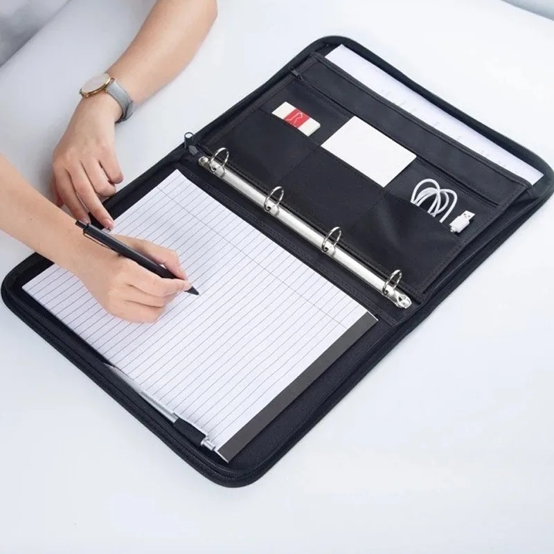 Large Black Business Portfolio - Portfolio Folder Zip recension och pris