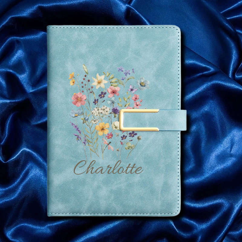 A5 Floral Monogram Custom Name - Journal Leather Hardcover recension och pris