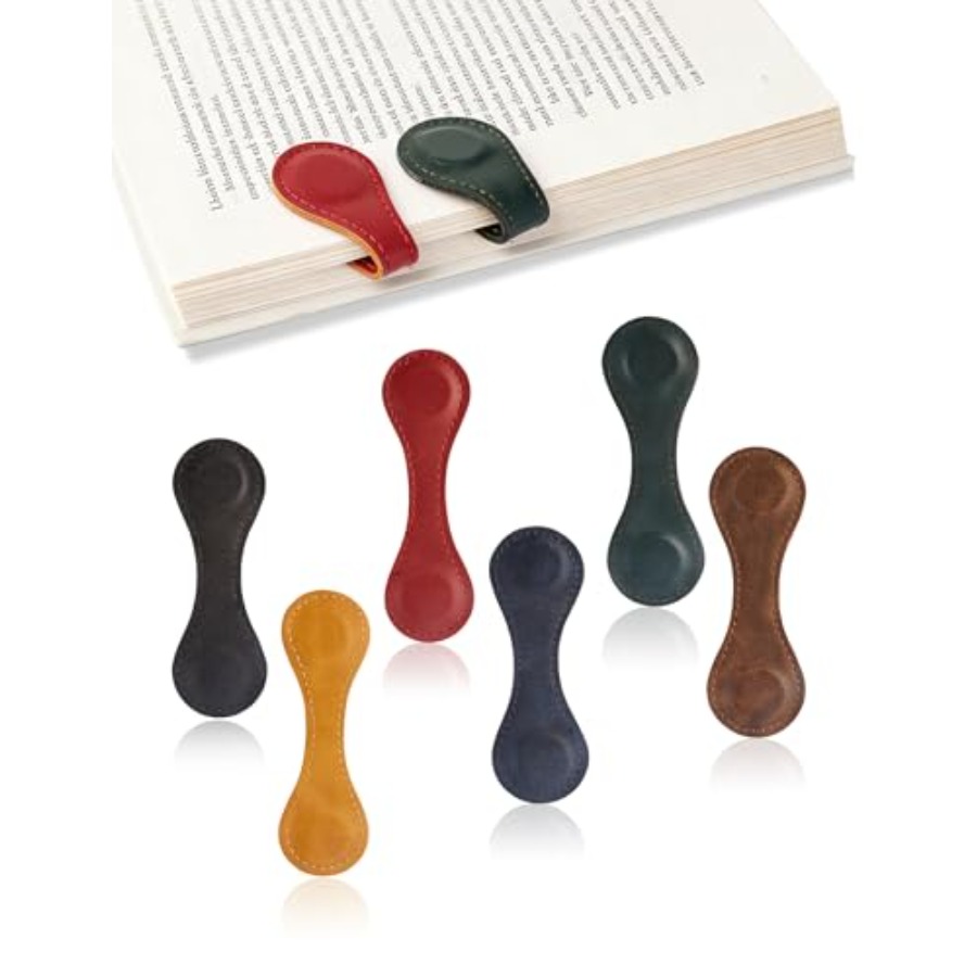 6 PCS Magnetic Leather Bookmar - Bookmark Magnetic Clip recension och pris