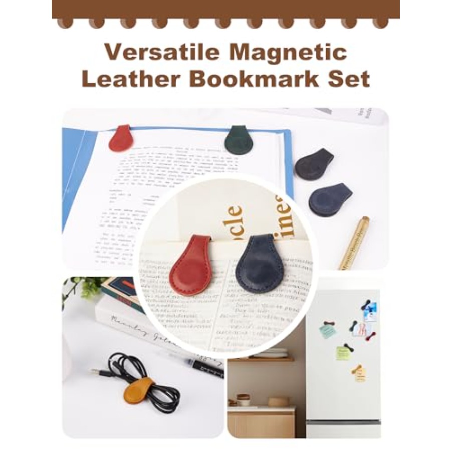 6 PCS Magnetic Leather Bookmar - Bookmark Magnetic Clip recension och pris