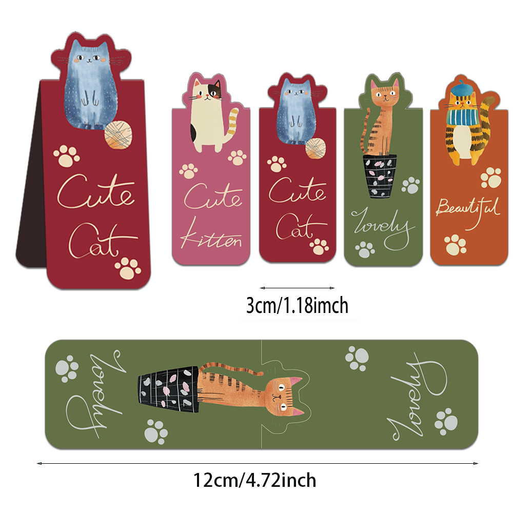4PCS Creative Cartoon Cute Cat - Bookmark Magnetic Clip recension och pris