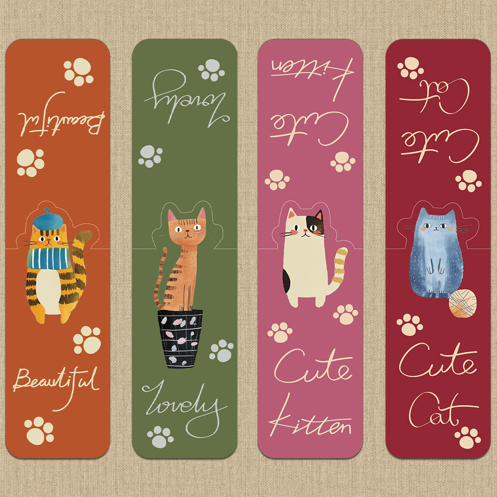 4PCS Creative Cartoon Cute Cat - Bookmark Magnetic Clip recension och pris